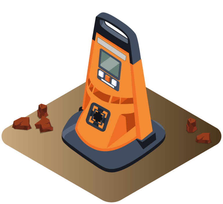 Illustration of a portable on-ground gas monitor for real-time gas measurements